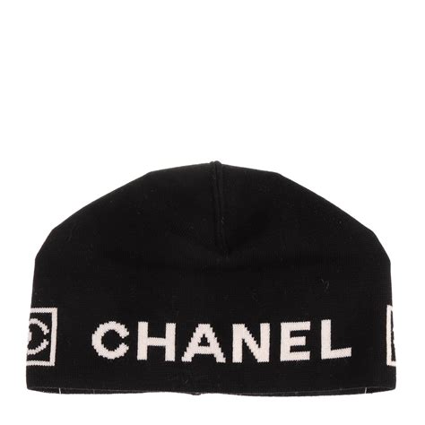 black chanel beanie hat|Chanel cotton headband.